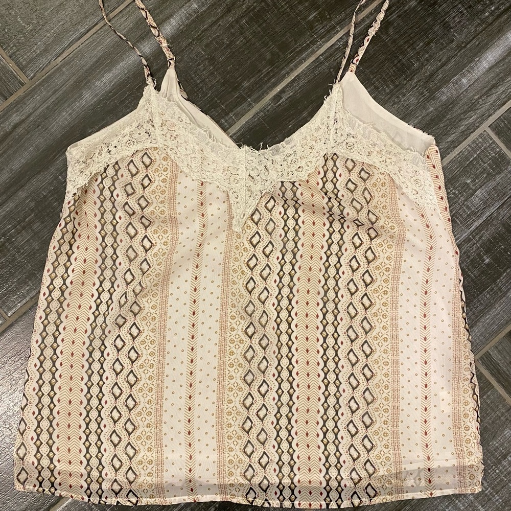 Promesa Cami Size L White With Multi Color Design